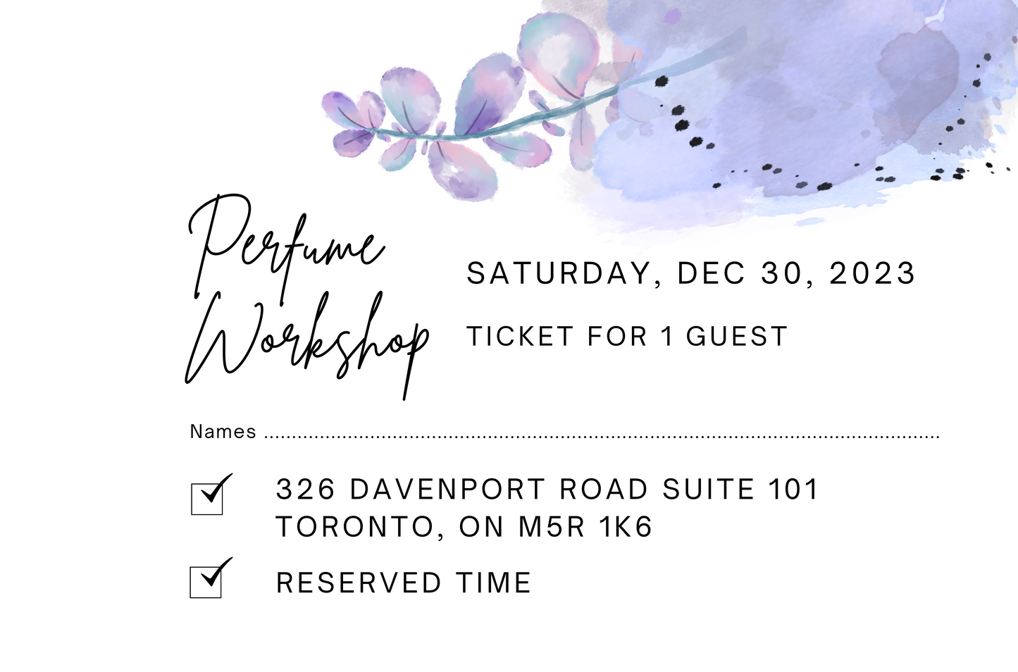December 30th, 2023 Perfume/Cologne Workshop Session For 1 Guest