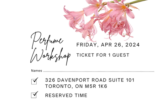 April 26th, 2024 Perfume/Cologne Workshop Session For 1 Guest