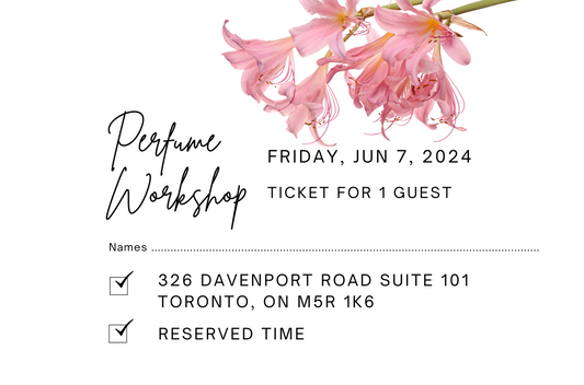 June 7th, 2024 Perfume/Cologne Workshop Session For 1 Guest