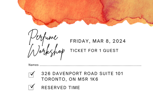 March 8th, 2024 Perfume/Cologne Workshop Session For 1 Guest
