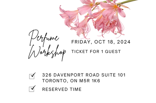 Toronto Studio October 18th, 2024 Perfume/Cologne Workshop Session For 1 Guest