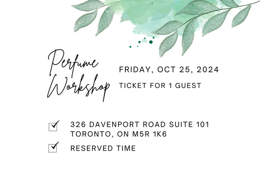 Toronto Studio October 25th, 2024 Perfume/Cologne Workshop Session For 1 Guest