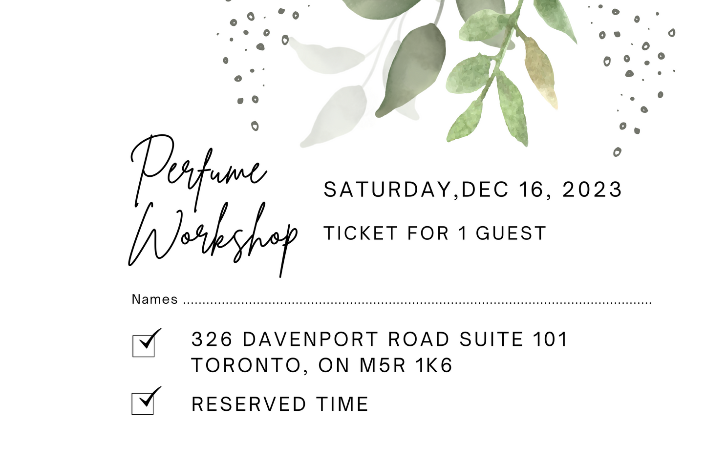 December 16th, 2023 Perfume/Cologne Workshop Session For 1 Guest
