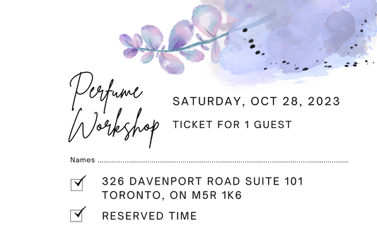 October 28th, 2023 Perfume/Cologne Workshop Session For 1 Guest