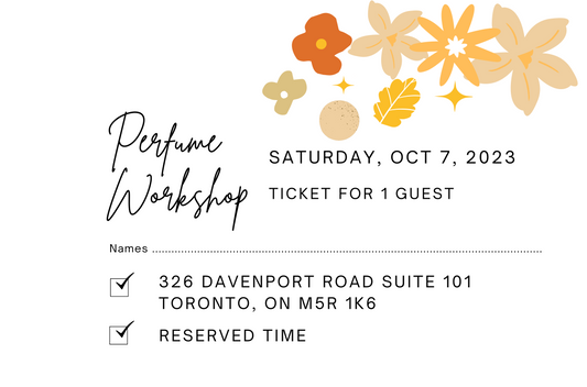 October 7th, 2023 Perfume/Cologne Workshop Session For 1 Guest