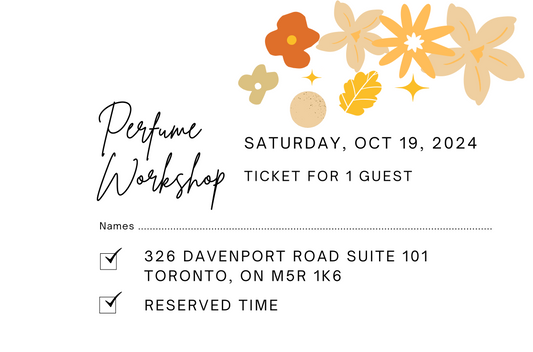 Toronto Studio October 19th, 2024 Perfume/Cologne Workshop Session For 1 Guest