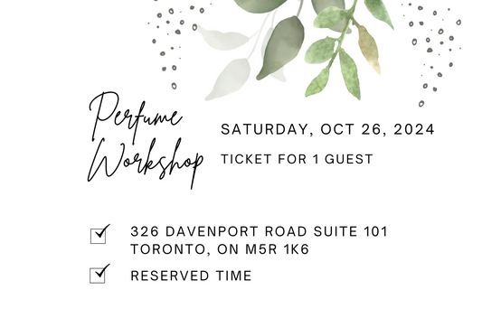 Toronto Studio October 26th, 2024 Perfume/Cologne Workshop Session For 1 Guest