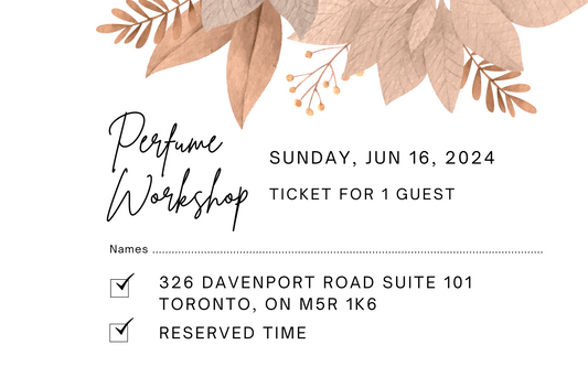 June 16th, 2024 Perfume/Cologne Workshop Session For 1 Guest
