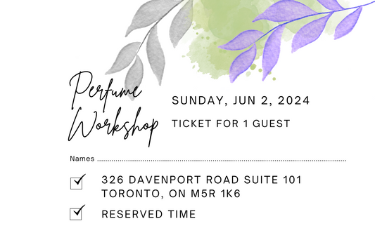 June 2nd, 2024 Perfume/Cologne Workshop Session For 1 Guest