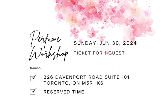 June 30th, 2024 Perfume/Cologne Workshop Session For 1 Guest