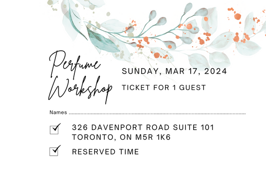 March 17th, 2024 Perfume/Cologne Workshop Session For 1 Guest