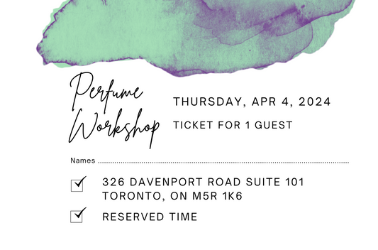 April 4th, 2024 Perfume/Cologne Workshop Session For 1 Guest