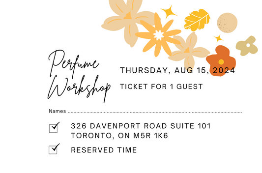 August 15th, 2024 Perfume/Cologne Workshop Session For 1 Guest