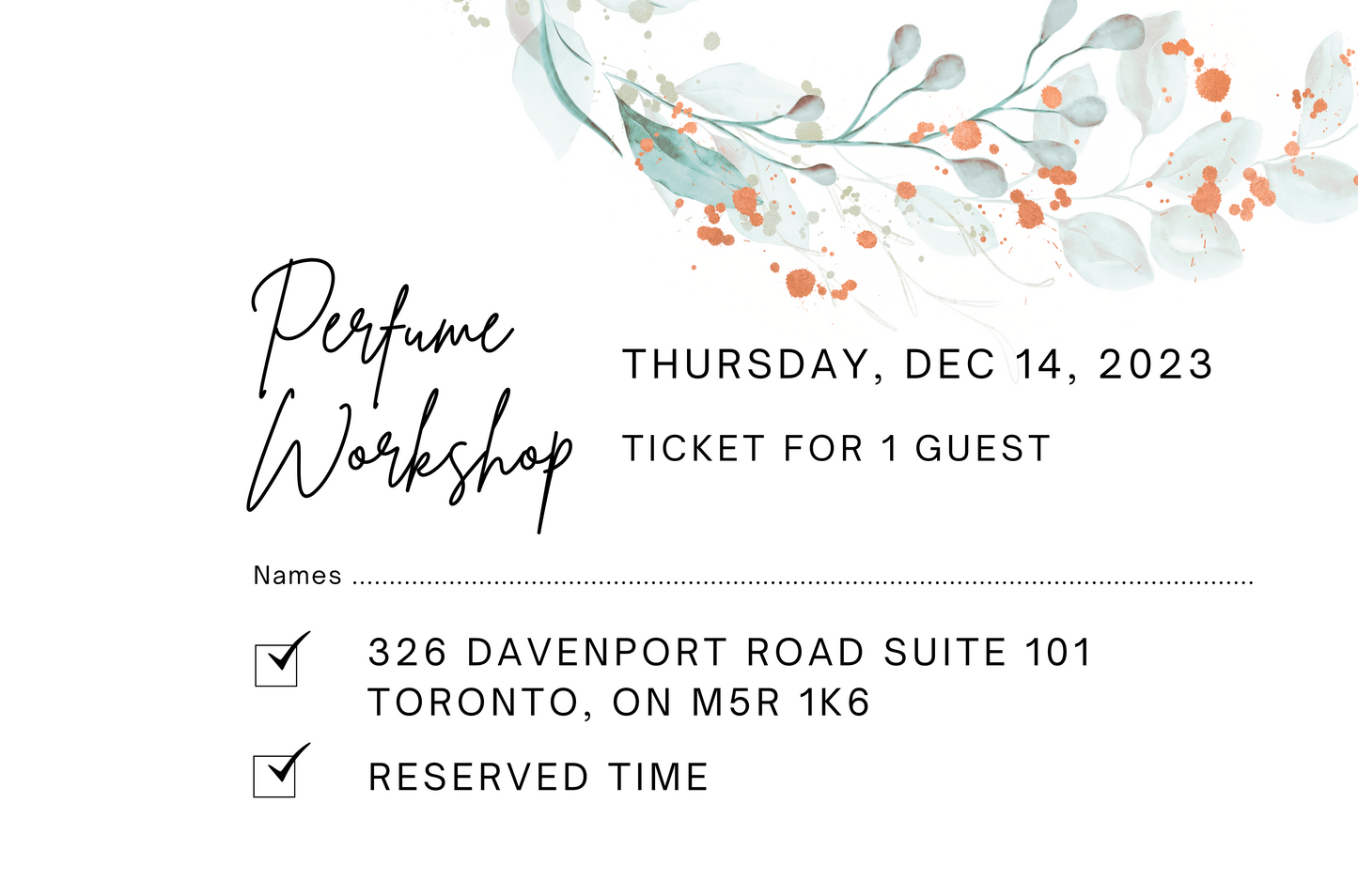 December 14th, 2023 Perfume/Cologne Workshop Session For 1 Guest