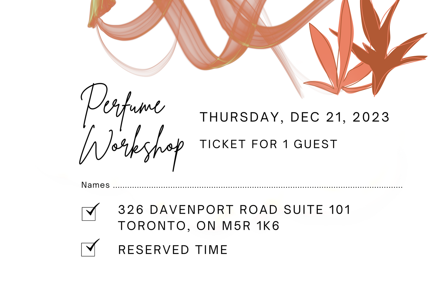 December 21st, 2023 Perfume/Cologne Workshop Session For 1 Guest