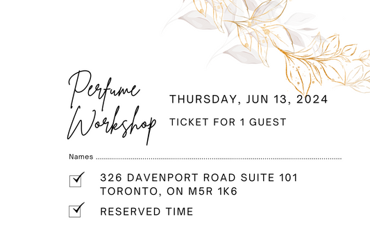 June 13th, 2024 Perfume/Cologne Workshop Session For 1 Guest