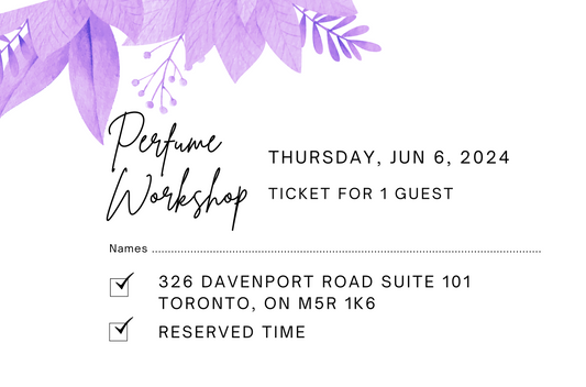 June 6th, 2024 Perfume/Cologne Workshop Session For 1 Guest