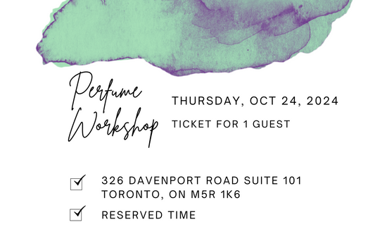 Toronto Studio October 24th, 2024 Perfume/Cologne Workshop Session For 1 Guest