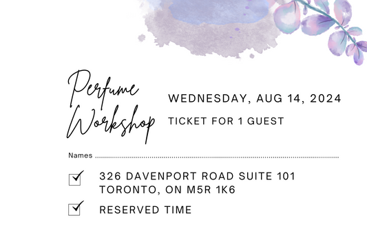 August 14th, 2024 Perfume/Cologne Workshop Session For 1 Guest