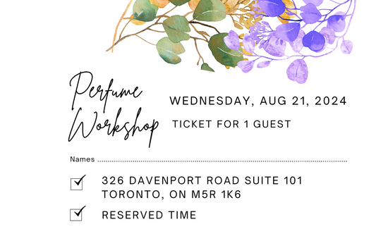 August 21st, 2024 Perfume/Cologne Workshop Session For 1 Guest