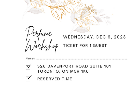 December 6th, 2023 Perfume/Cologne Workshop Session For 1 Guest