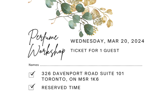 March 20th, 2024 Perfume/Cologne Workshop Session For 1 Guest