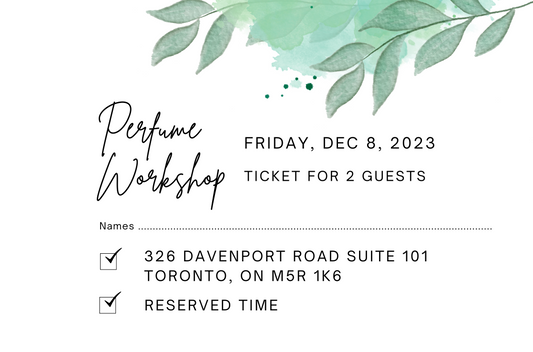 December 8th, 2023 Perfume/Cologne Workshop Session For 2 Guests