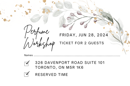 June 28th, 2024 Perfume/Cologne Workshop Session For 2 Guests