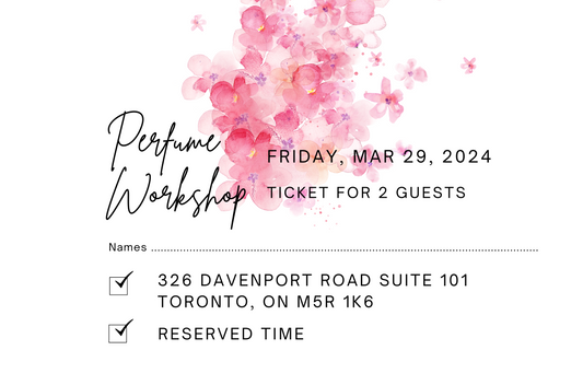 March 29th, 2024 Perfume/Cologne Workshop Session For 2 Guests