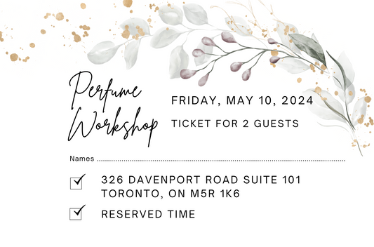 May 10th, 2024 Perfume/Cologne Workshop Session For 2 Guests