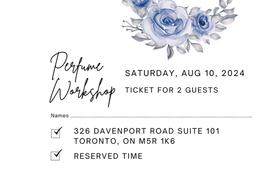 August 10th, 2024 Perfume/Cologne Workshop Session For 2 Guests