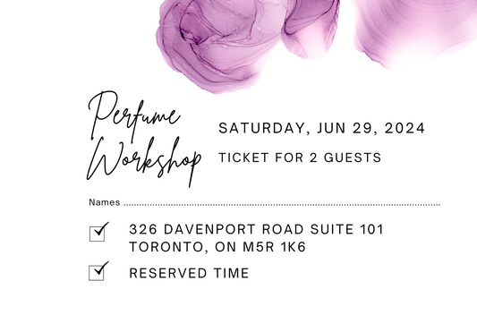 June 29th, 2024 Perfume/Cologne Workshop Session For 2 Guests