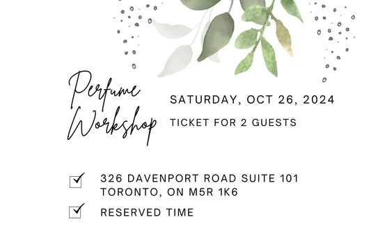 Toronto Studio October 26th, 2024 Perfume/Cologne Workshop Session For 2 Guests