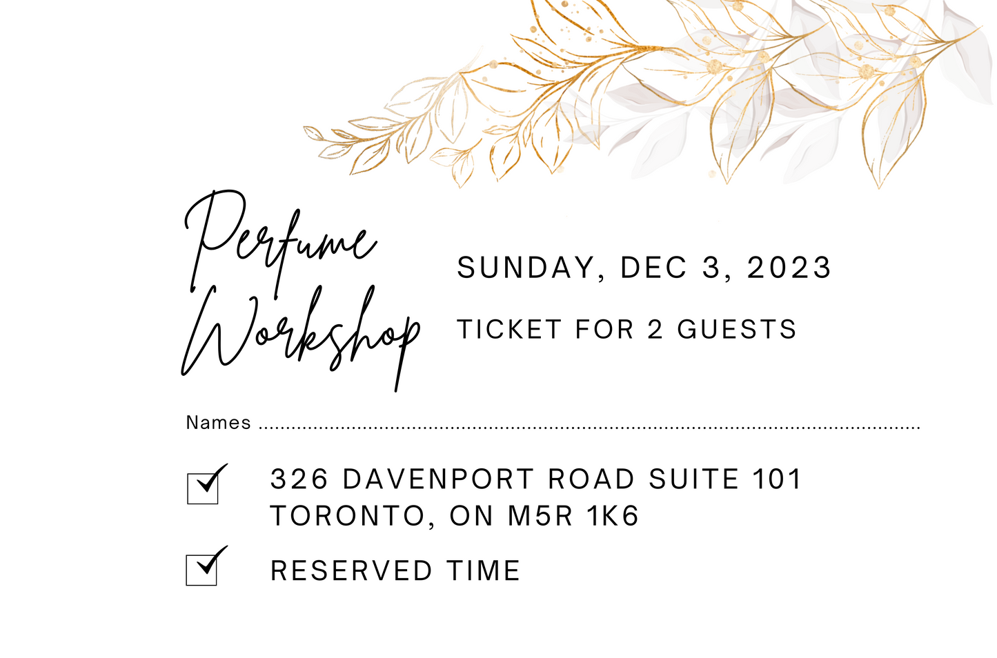 December 3rd, 2023 Perfume/Cologne Workshop Session For 2 Guests