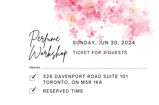 June 30th, 2024 Perfume/Cologne Workshop Session For 2 Guests