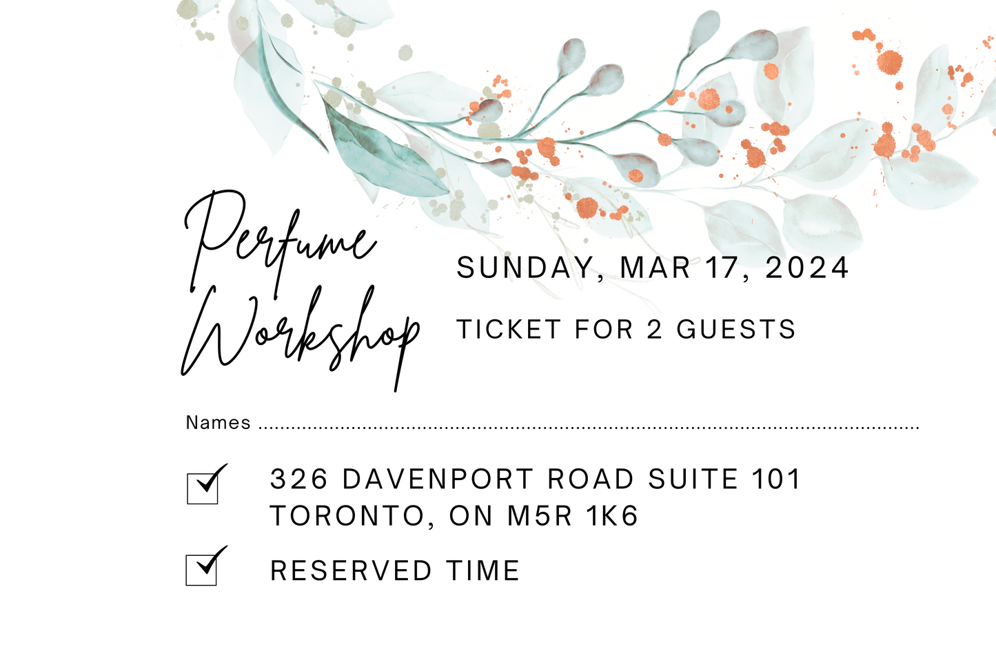 March 17th, 2024 Perfume/Cologne Workshop Session For 2 Guests