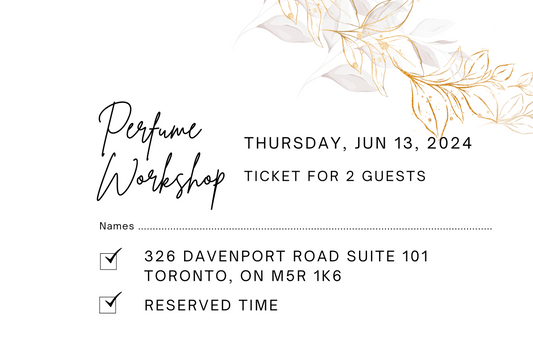 June 13th, 2024 Perfume/Cologne Workshop Session For 2 Guests