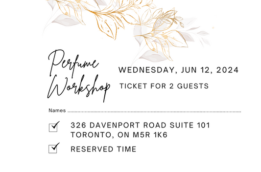 June 12th, 2024 Perfume/Cologne Workshop Session For 2 Guests
