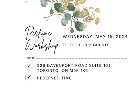 May 15th, 2024 Perfume/Cologne Workshop Session For 2 Guests