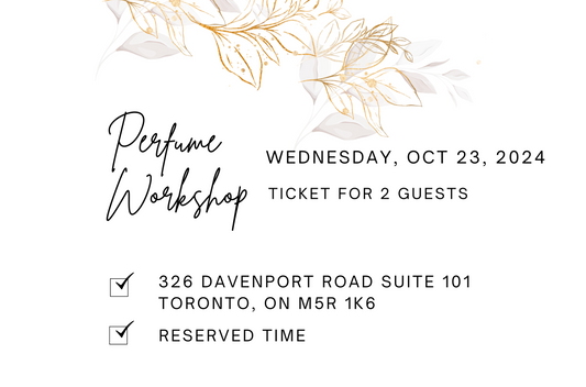 Toronto Studio October 23rd, 2024 Perfume/Cologne Workshop Session For 2 Guests