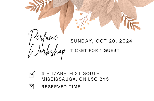 Mississauga Studio October 20th, 2024 Perfume/Cologne Workshop Session For 1 Guest