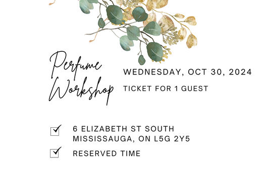 Mississauga Studio October 30th, 2024 Perfume/Cologne Workshop Session For 1 Guest