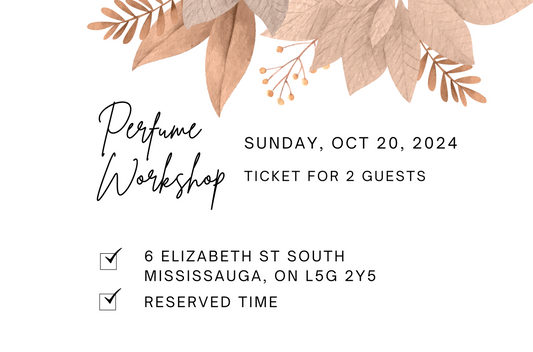 Mississauga Studio October 20th, 2024 Perfume/Cologne Workshop Session For 2 Guests