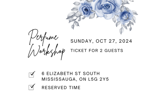 Mississauga Studio October 27th, 2024 Perfume/Cologne Workshop Session For 2 Guests