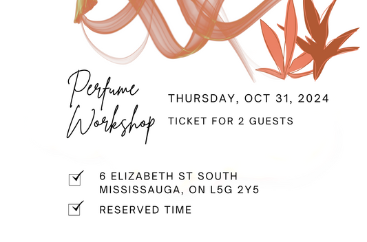 Mississauga Studio October 31st, 2024 Perfume/Cologne Workshop Session For 2 Guests