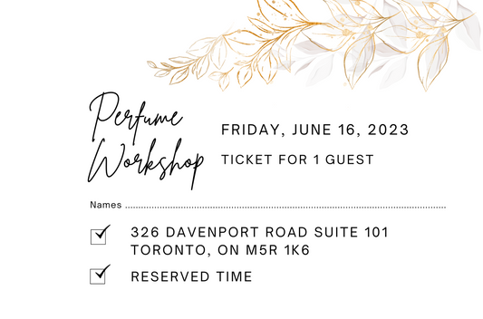 June 16th, 2023 Perfume Making Workshop Session For 1 Guest