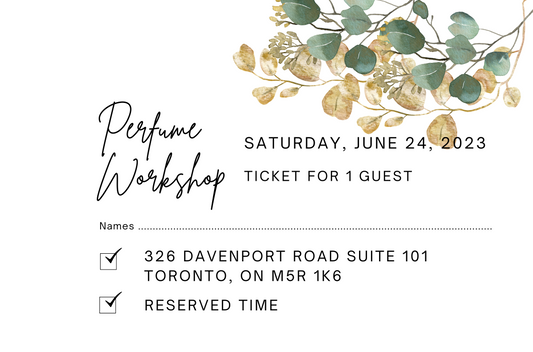 June 24th, 2023 Perfume Making Workshop Session For 1 Guest