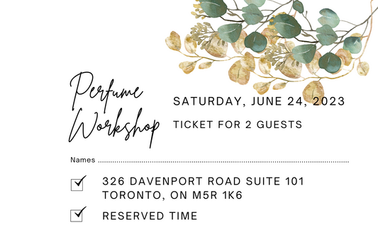 June 24th, 2023 Perfume Making Workshop Session For 2 Guests