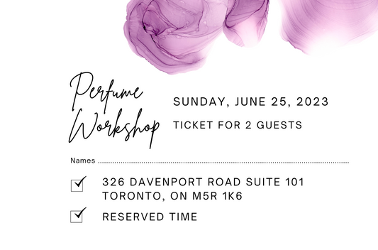June 25th, 2023 Perfume Making Workshop Session For 2 Guests